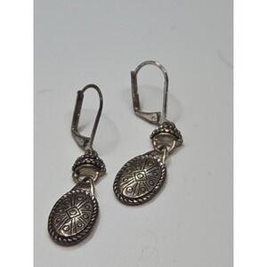 Vintage Sterling Silver Sunburst Dangle Earrings Southwestern Tribal Bali Style